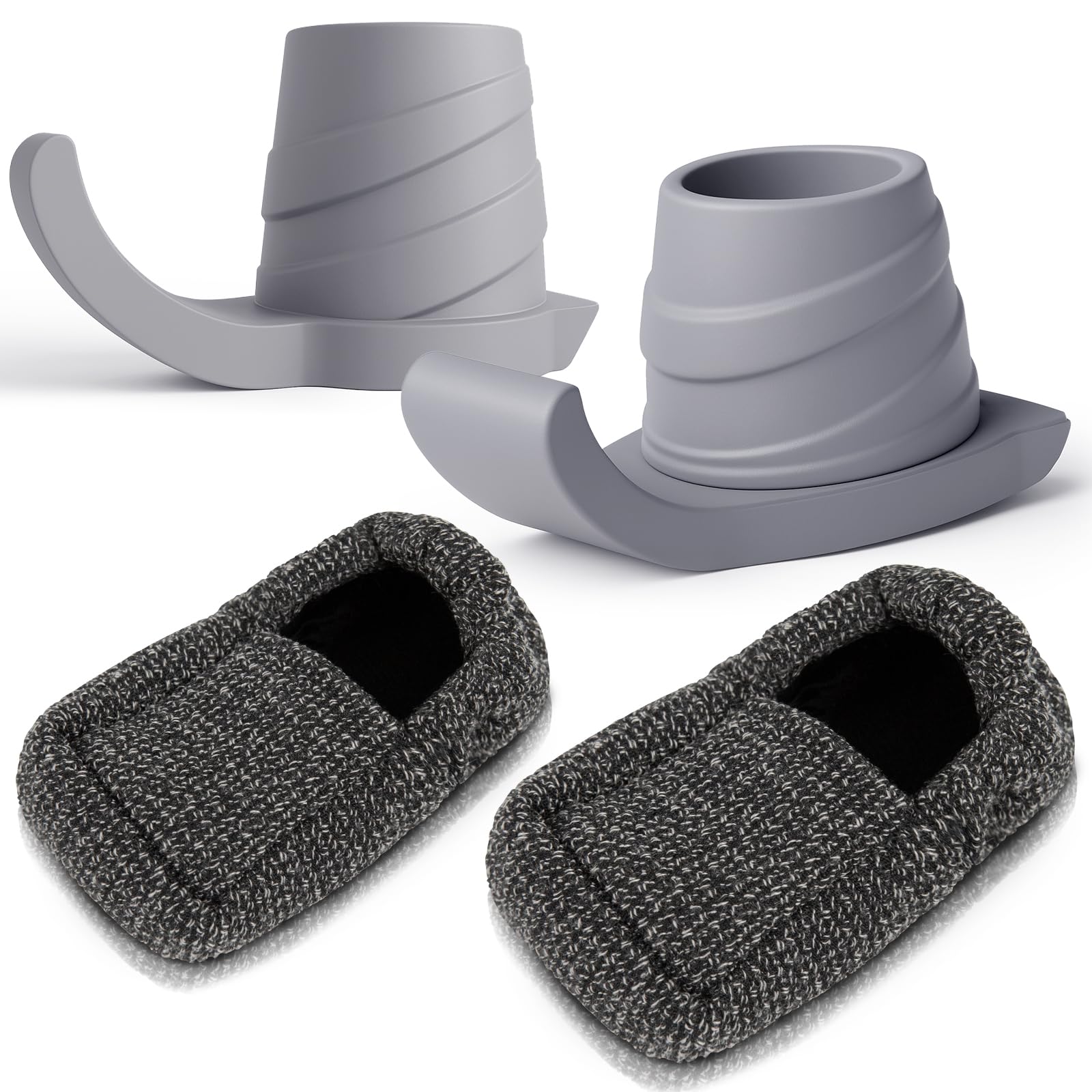 Vive Walker Ski Glides and Covers (4 PCS) - Senior & Elderly Accesories for Folding Walkers - Feet Sliders for Back Legs - Replacement Part, Slides