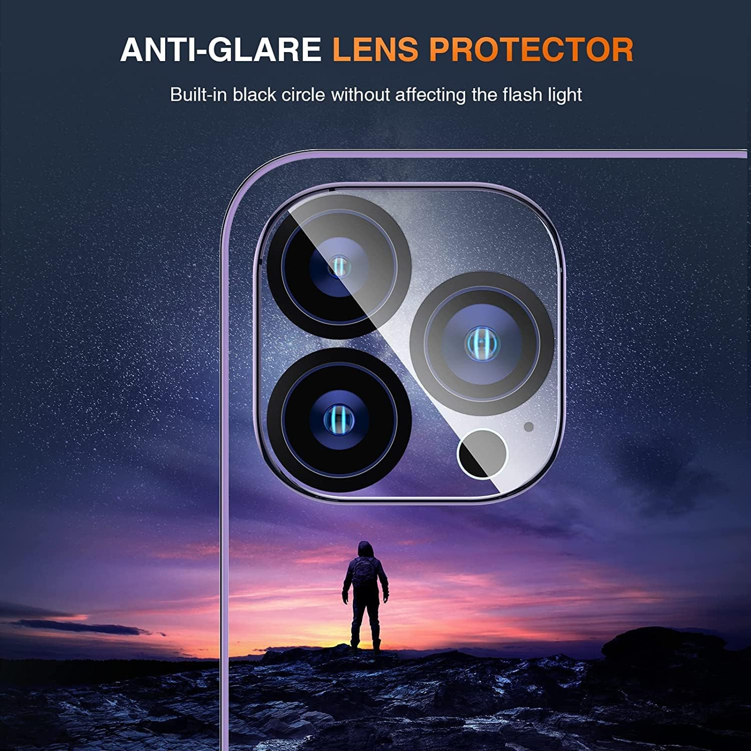 LK [3+3] 3 Pack Screen Protector for iPhone 14 Pro Max + 3 Pack Camera Lens Protector, Tempered Glass Film, Ultra HD, 9H Hardness, Bubble Free, Easy Installation, Case Friendly