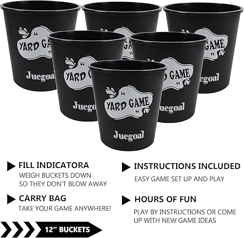 Vista 7 de Juegoal Outdoor Giant Yard Pong Game Set Outdoor Toss Game Throwing Game for Beach, Camping, Lawn and Backyard Negro
