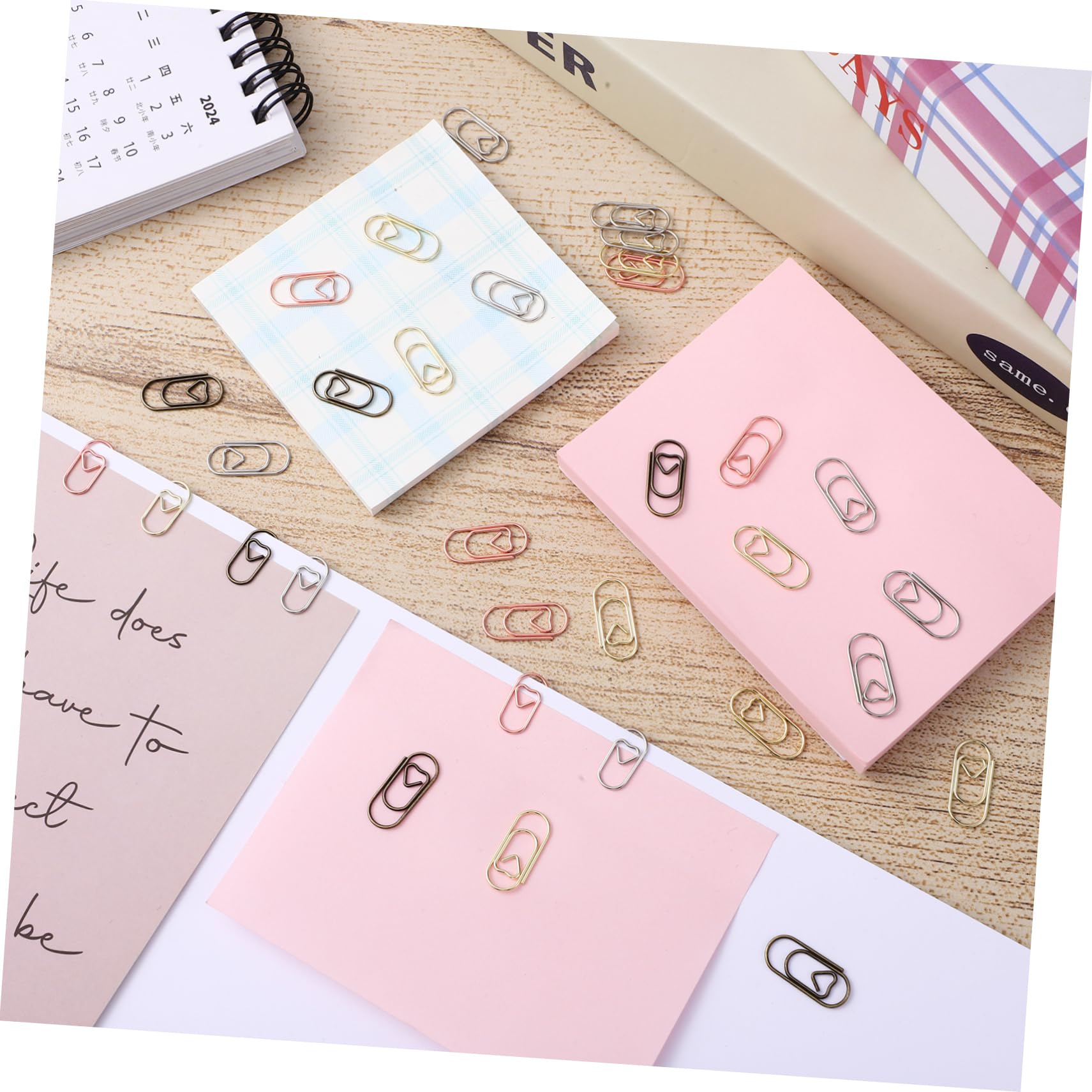 OSALADI 5 Set Mini Love Paper Clip Dovere Novità A Forma Di Spillo Chiave Forniture Per Ufficio Di Moda Scrivania Minuscolo Graffetta Per Fogli Colorato Creazione Metallo 200 Pezzi * 5