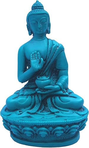 mytibetshop Meditando Buda Turquesa para la Meditación y Alter para la Paz y Protección