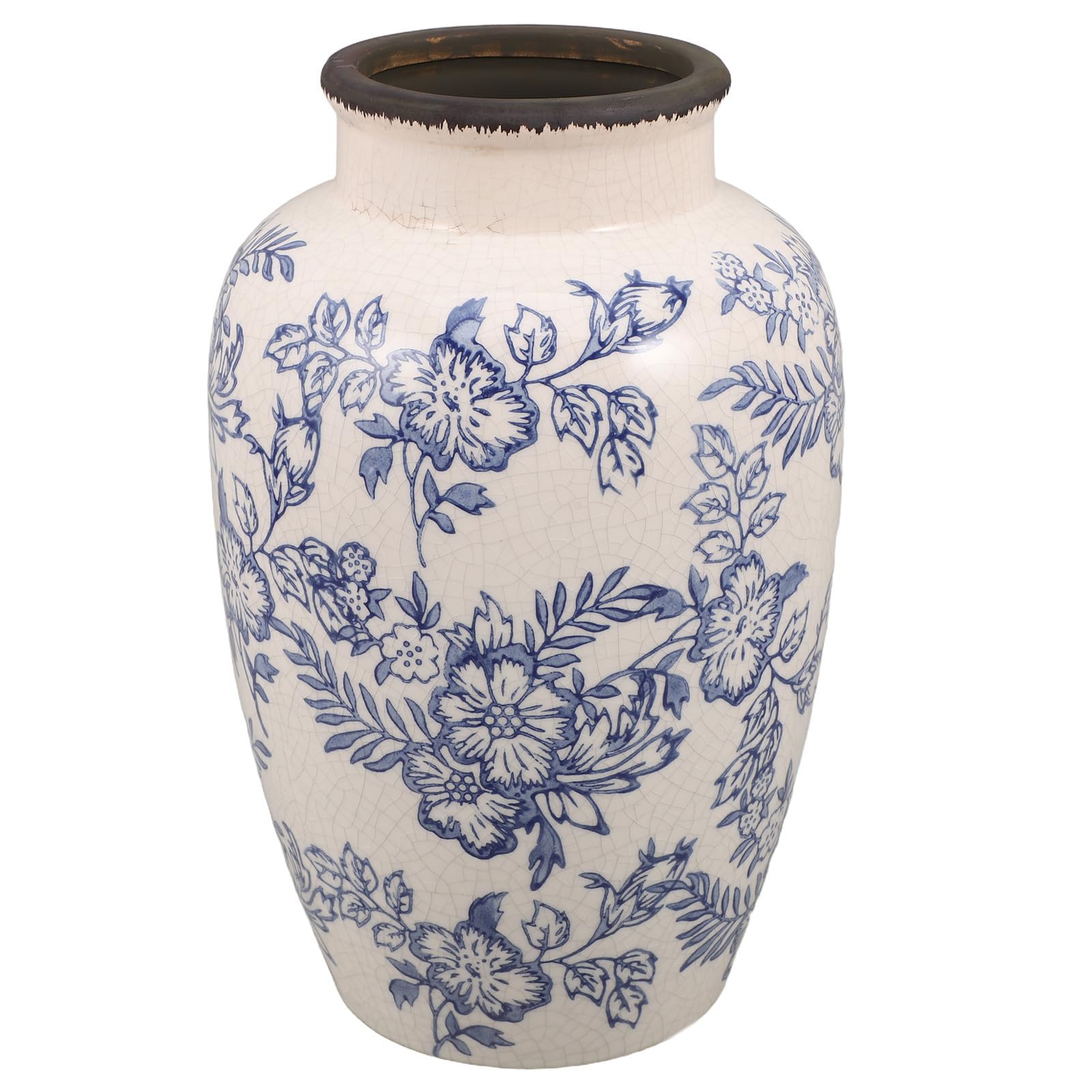 TOPBATHY Vaso Decorativo Cinese in Porcellana Azzurra per Rami Secchi