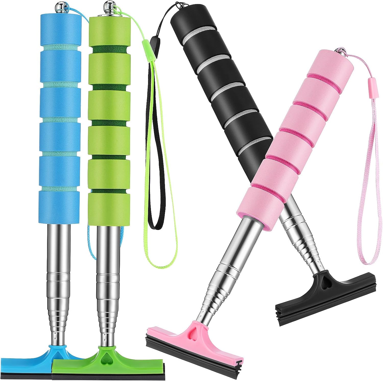 Retractable Car Mirror Squeegee Small Portable, Mini Side Rearview Wiper Adjustable Rod, Universal Car Cleaning Accessories for Rainy Foggy Weather