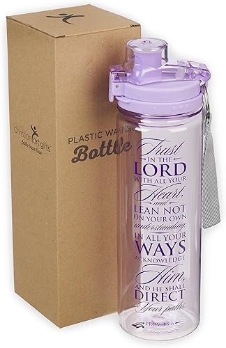 Miniatura 2 de Christian Art Gifts Wide Mouth BPA-Free Reusable Plastic Sports Water Bottle for Men & Women, Inspirational Scripture wLocking Flip-Top Lid & Carry
