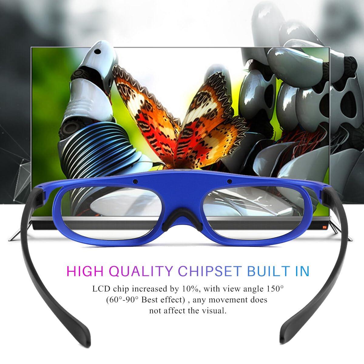Lunettes 3D rechargeables à obturateur actif pour tous les projecteurs DLP Link 3D rechargeables compatibles avec projecteur DLP ViewSonic BenQ Optoma Viewsonic DLP, FBA-178ZW-yanjing