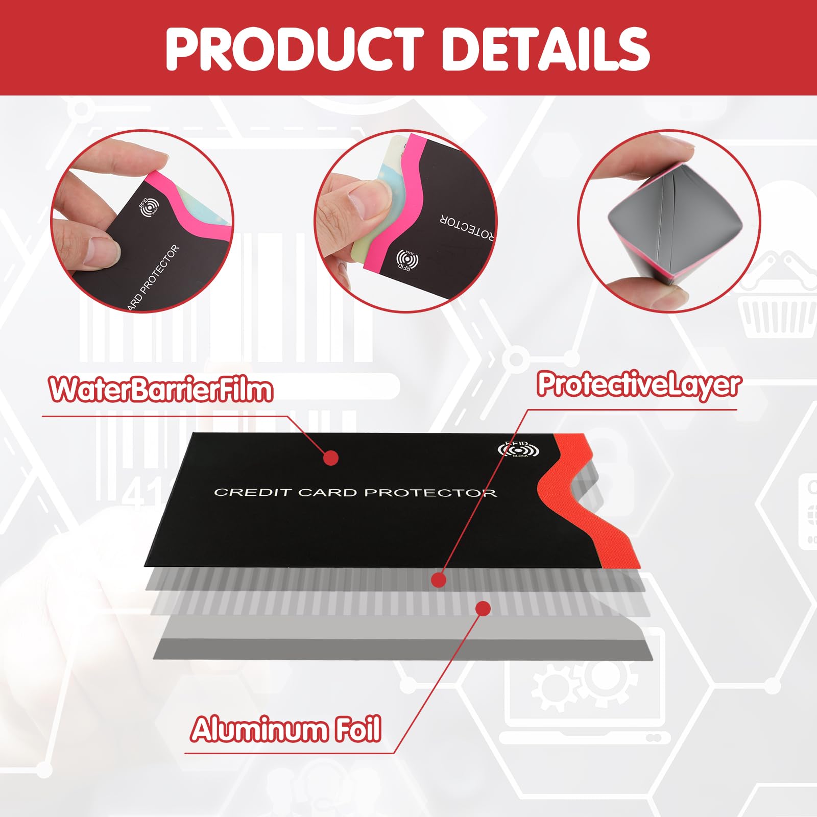 Gjinxi Travel RFID Blocking Sleeves, 18Pcs Premium RFID Card Holder Smart Slim Profile Design Card fit in Any Pocket or Purse Prevent Electronic Theft for Credit Debit Card Passport