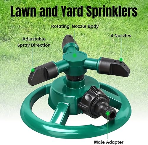 Miniatura 4 de Rociadores para patio, rociador giratorio de 360 grados para patio, juegos de niños, mascotas que juegan, césped (azul)