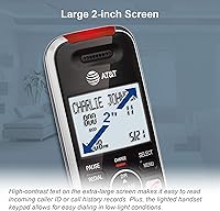 Vista 6 de AT&T BL102-2 DECT 6.0 - Juego de 2 teléfonos inalámbricos para el hogar con contestador