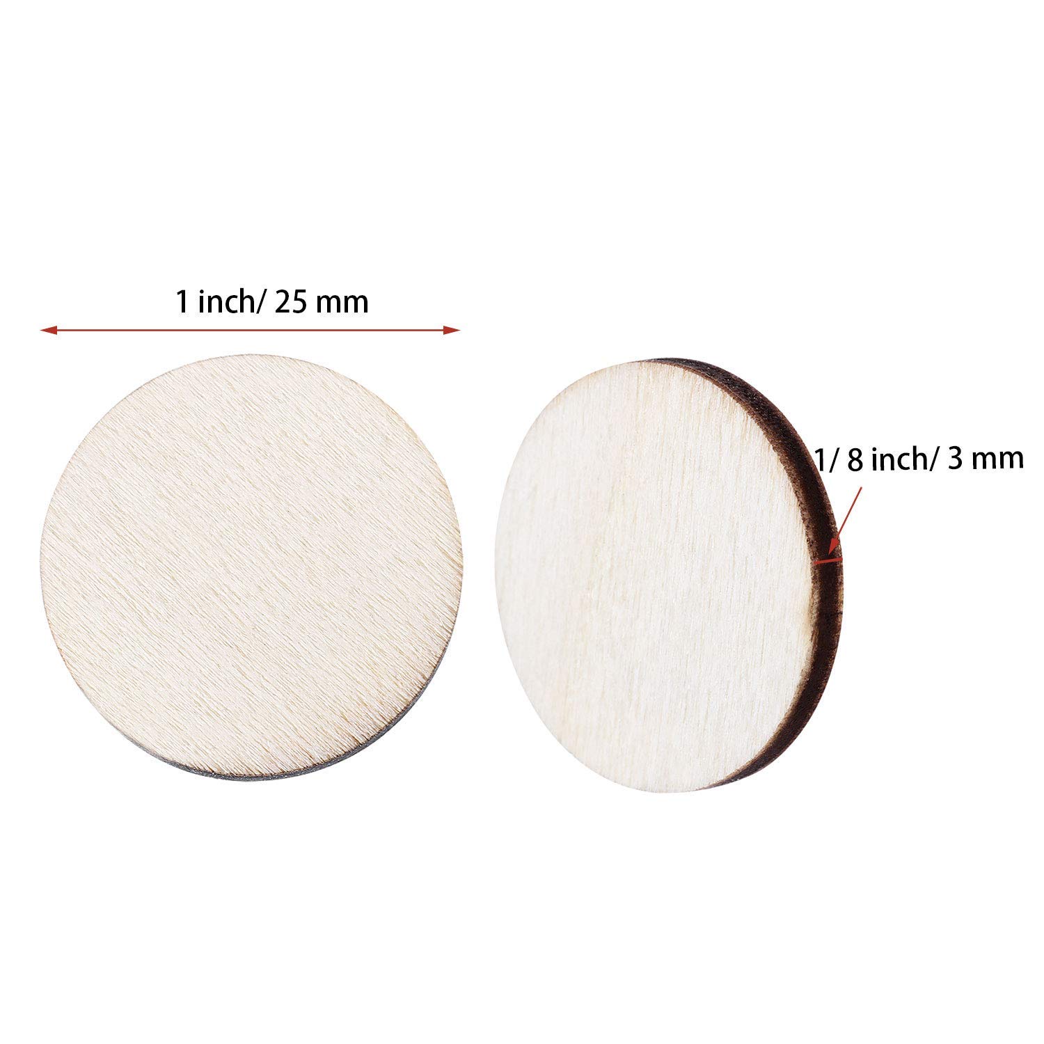 Lot De 200 Rondelles En Bois Naturel 10-50mm - Supports DIY Pour Déco, Peinture, Bricolage