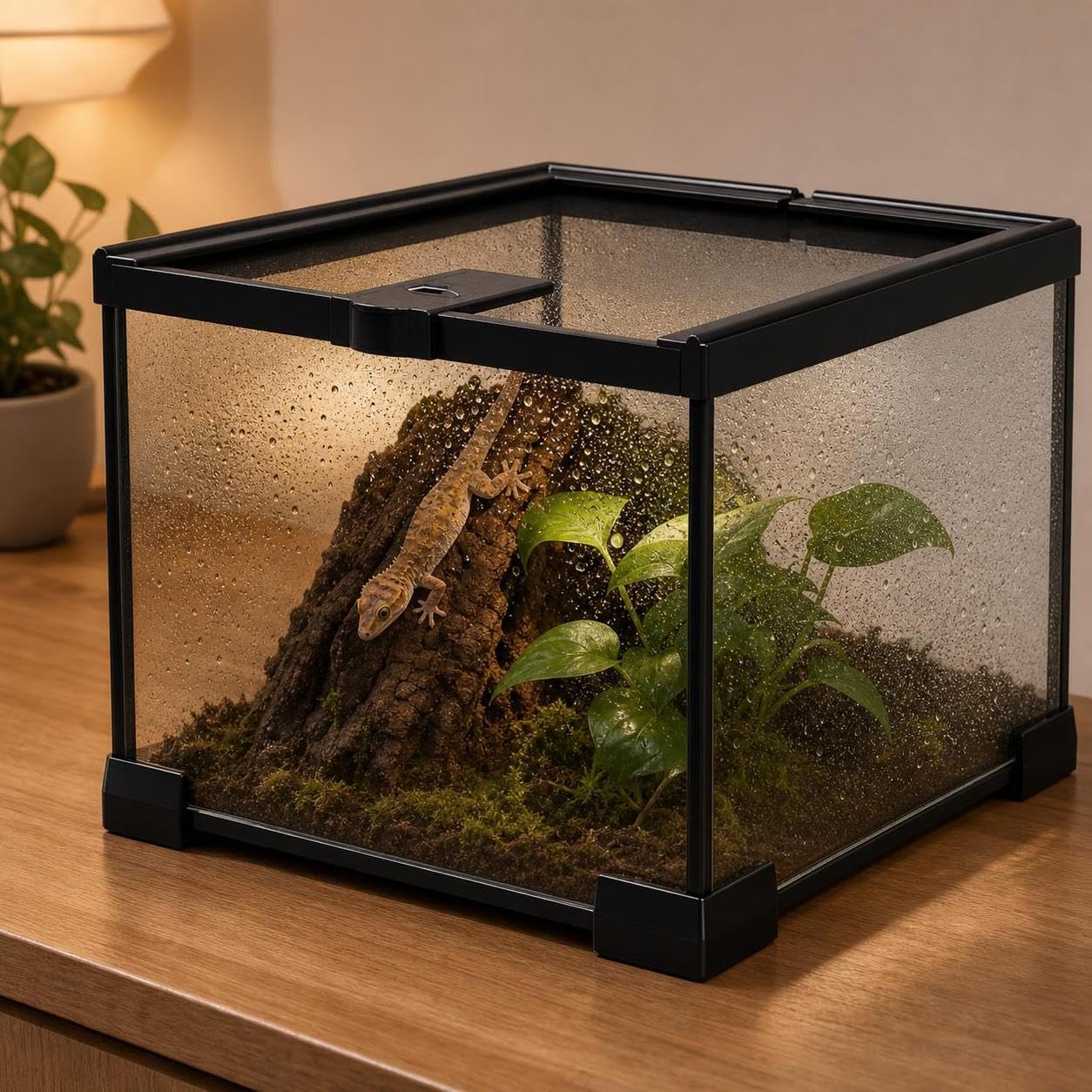 Terrario Vidrio Reptiles Apilable, 50 * 30 * 15cm | Plástico - campo ° - montaje fácil - resistente - ahorro espacio - cría - exhibición - - para iguanas