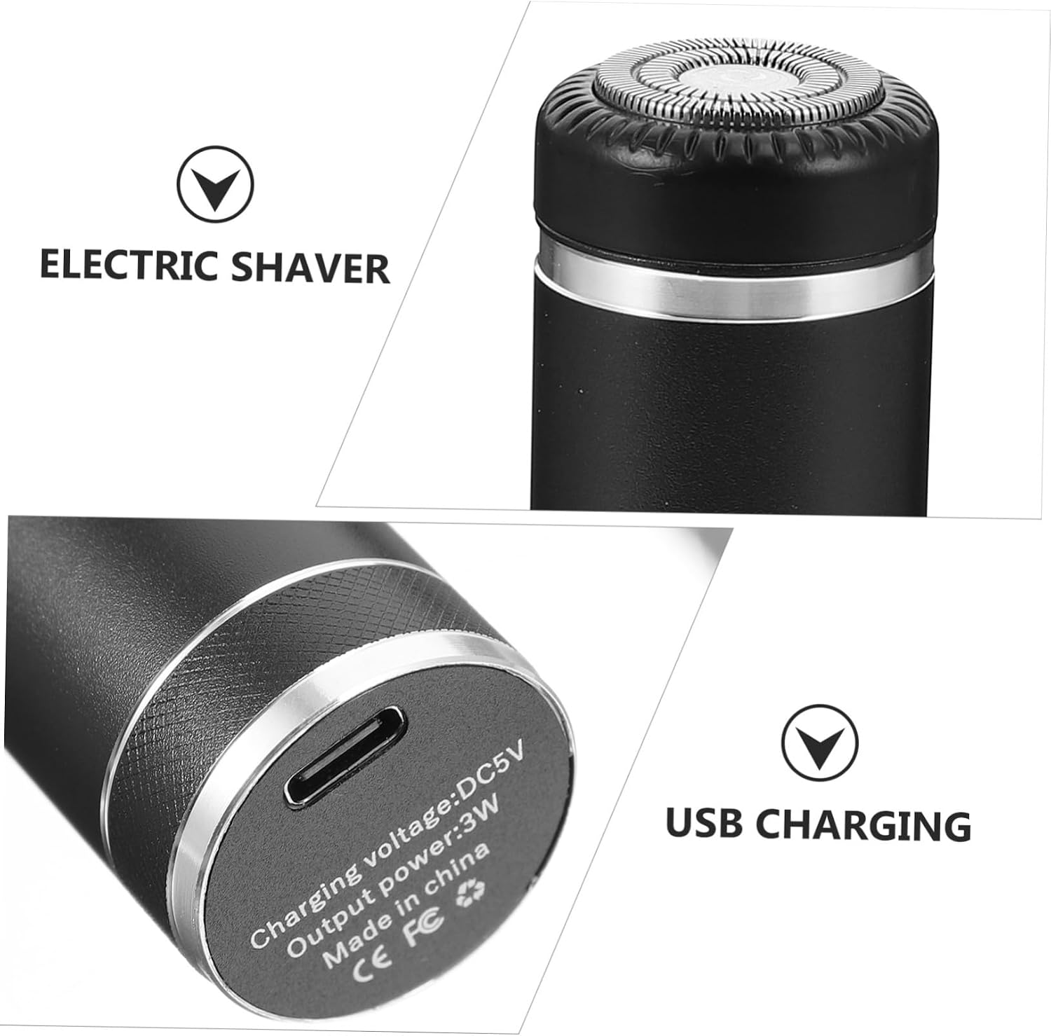 GALPADA Men Women Razor Electric Shaver USB Cable Frosted Texture Razor Portable Travel Toiletries