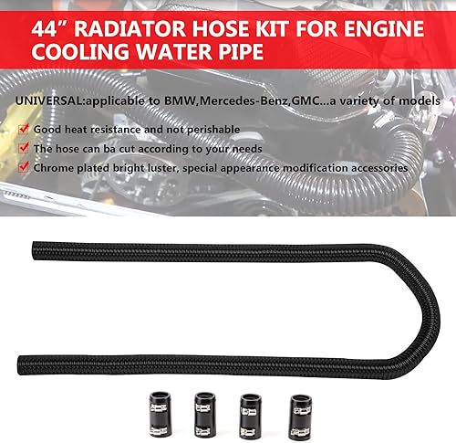 Miniatura 2 de Kit de manguera de calentador flexible de 44 pulgadas, adaptador universal de mangueras de agua de acero inoxidable para cuellos de 58 pulgadas 34