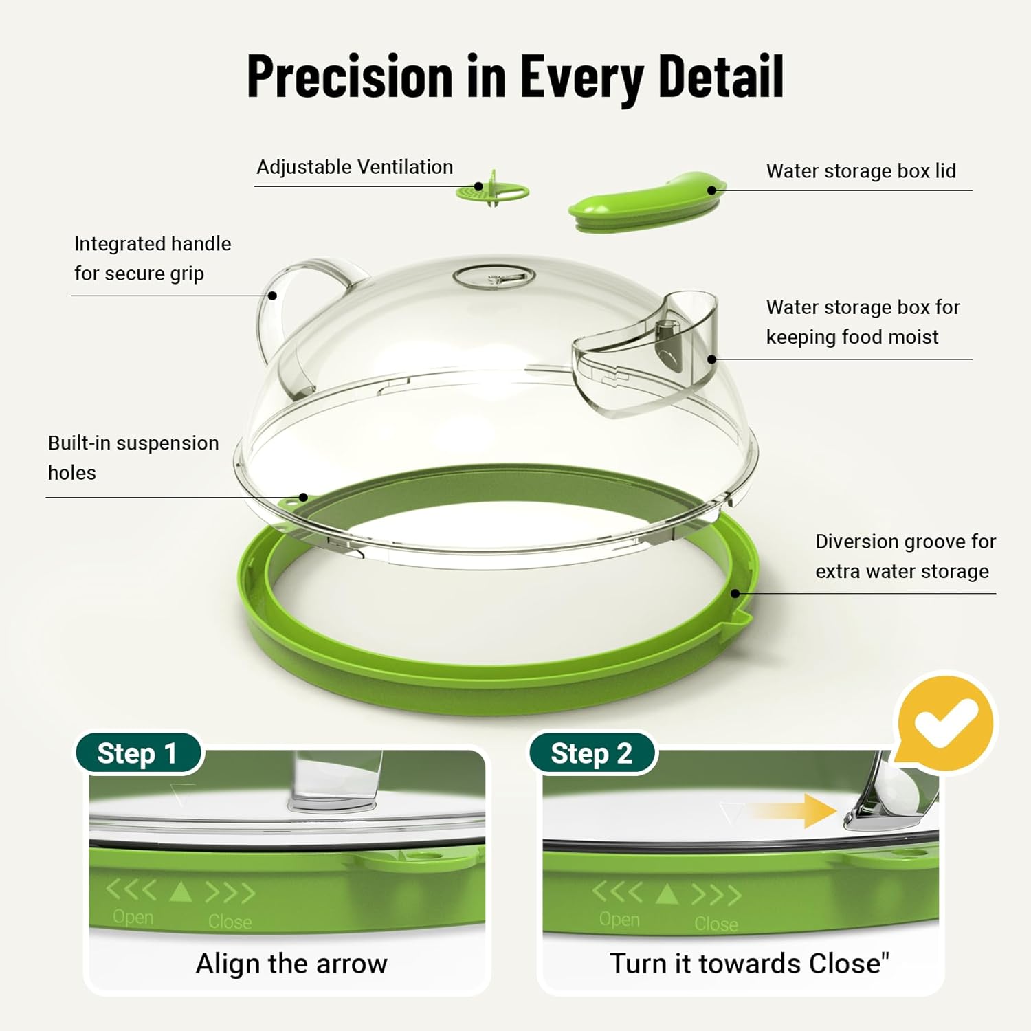 Microwave Splatter Cover with Water Steamer, Upgraded Microwave Cover for Food with Handle, Clear Plate Covers, Splatter Guard, Kitchen Essentials Gadgets, House Warming Gifts New Home, 10 Inch