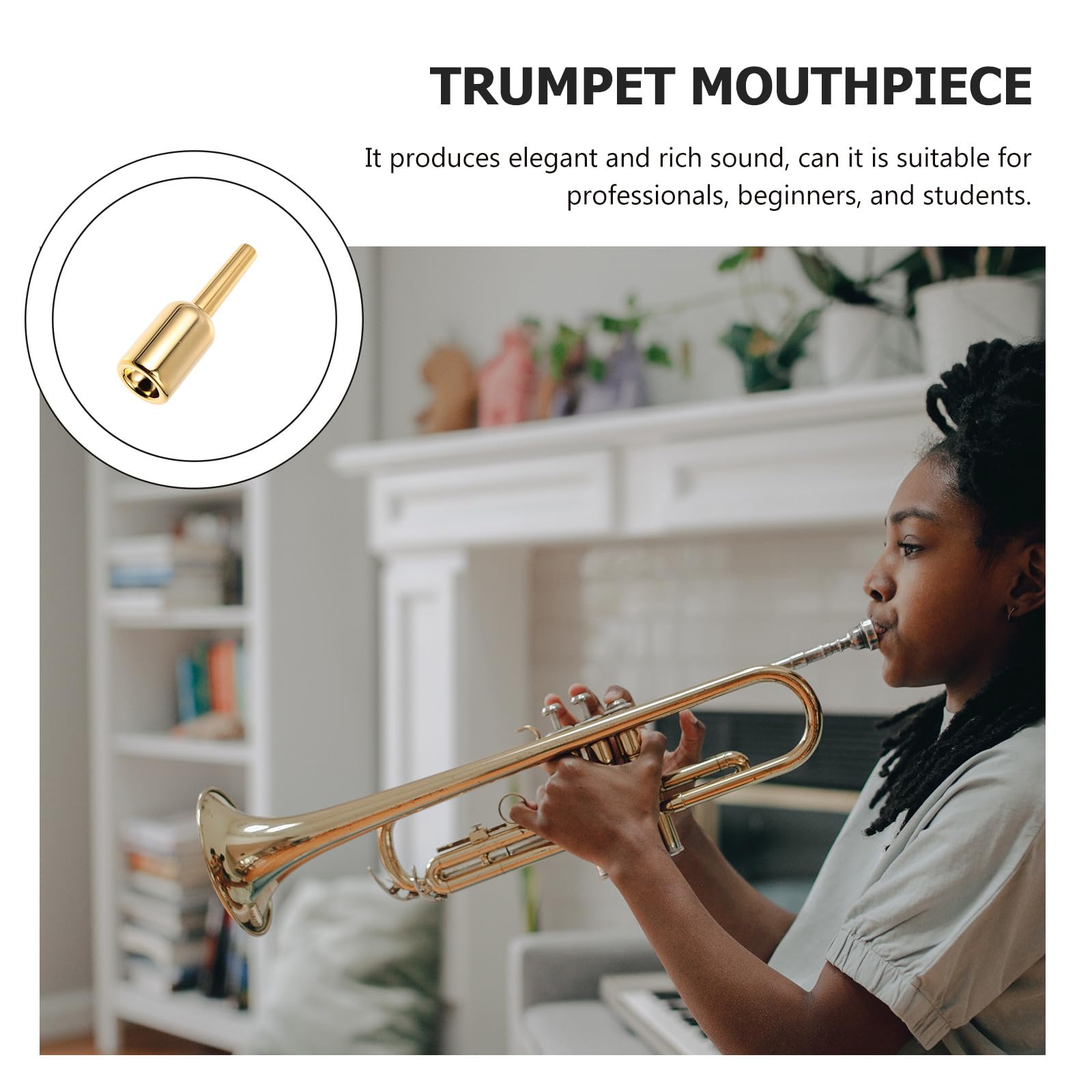TOYANDONA Becco per Tromba in Placcatura Oro Suono Ricco ed Elegante, Accessorio Professionale per Principianti e Musicisti Esperti