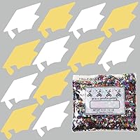 Vista 90 de Confeti Grad Cap Negro, Púrpura Combo - 2 bolsas de media onza (1 oz) (8400/8412)