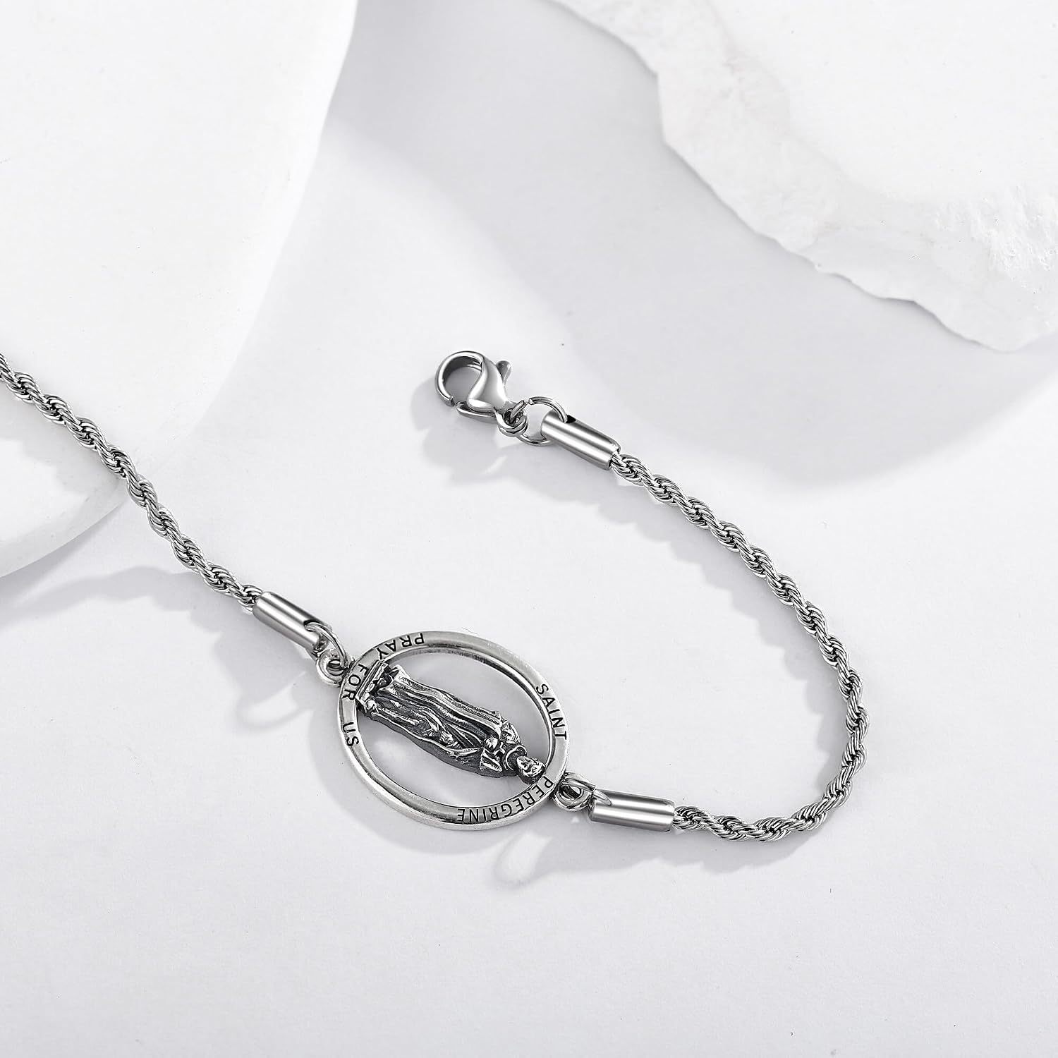 YAFEINI Sterling Silver Bracelet Saint/Highland Cow/Mushroom/Horseshoe/Hummingbird Jewelry for Women