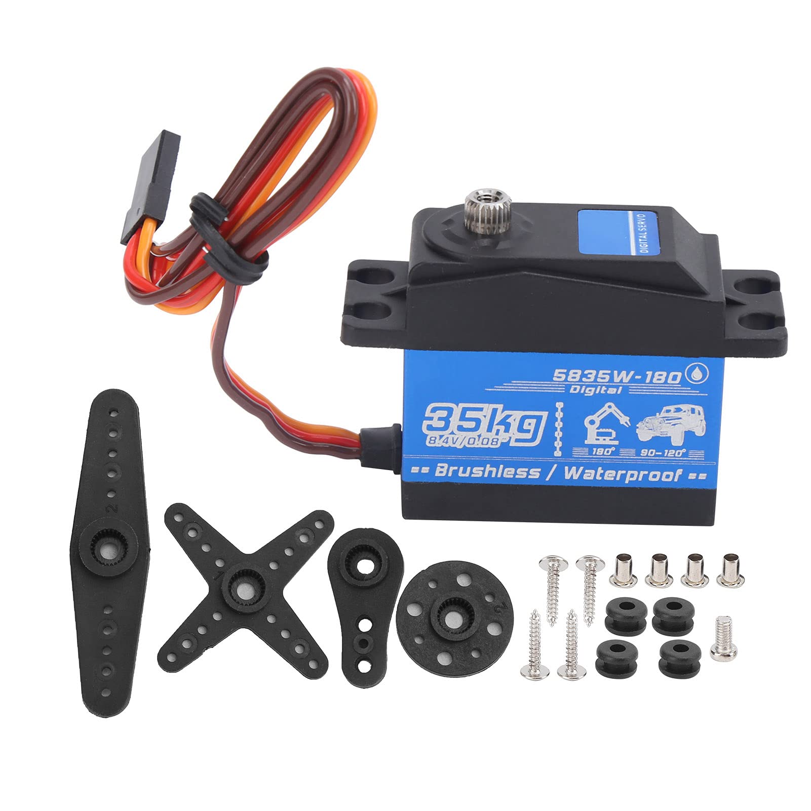 Servomotore brushless impermeabile da 35 kg per auto e robot RC in scala 1/8 e 1/10.