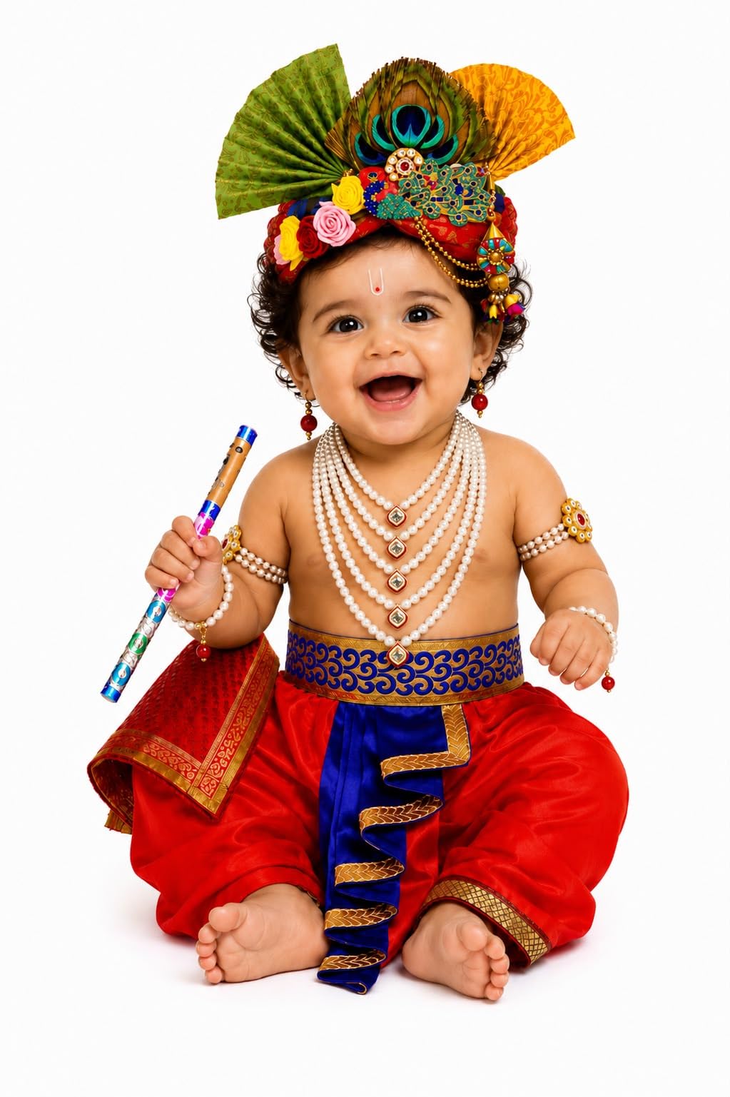BLU VAPOUR Krishna dress for Kids, krishna dress for baby boy, kanha dress for kids, krishna costume for baby boy,krishna costume for Janmashtami,3 Months-8 Years-picture-33