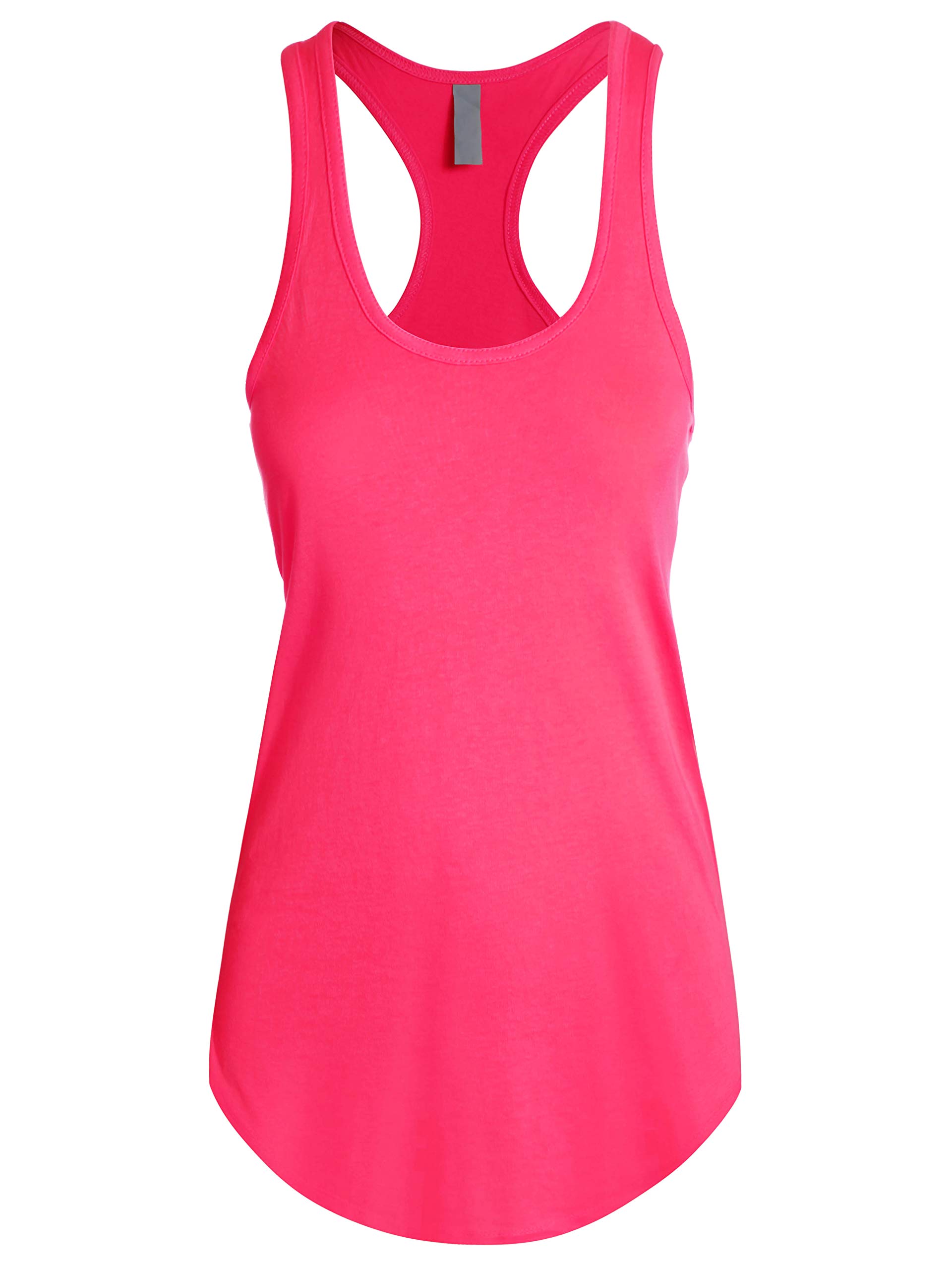 Womens Active Racerback Tank Top Soft Casual Sleeveless Workout Gym Yoga Tee Shirt Jersey (2X-Large, 3hcb01_hot Pink)