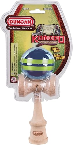 Miniatura 22 de Duncan Toys Komodo Kendama, amarillo con rayas granate