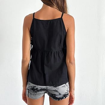 Amazon.com: Women Bow Tie Side Tank Top Y2k Coquette Split