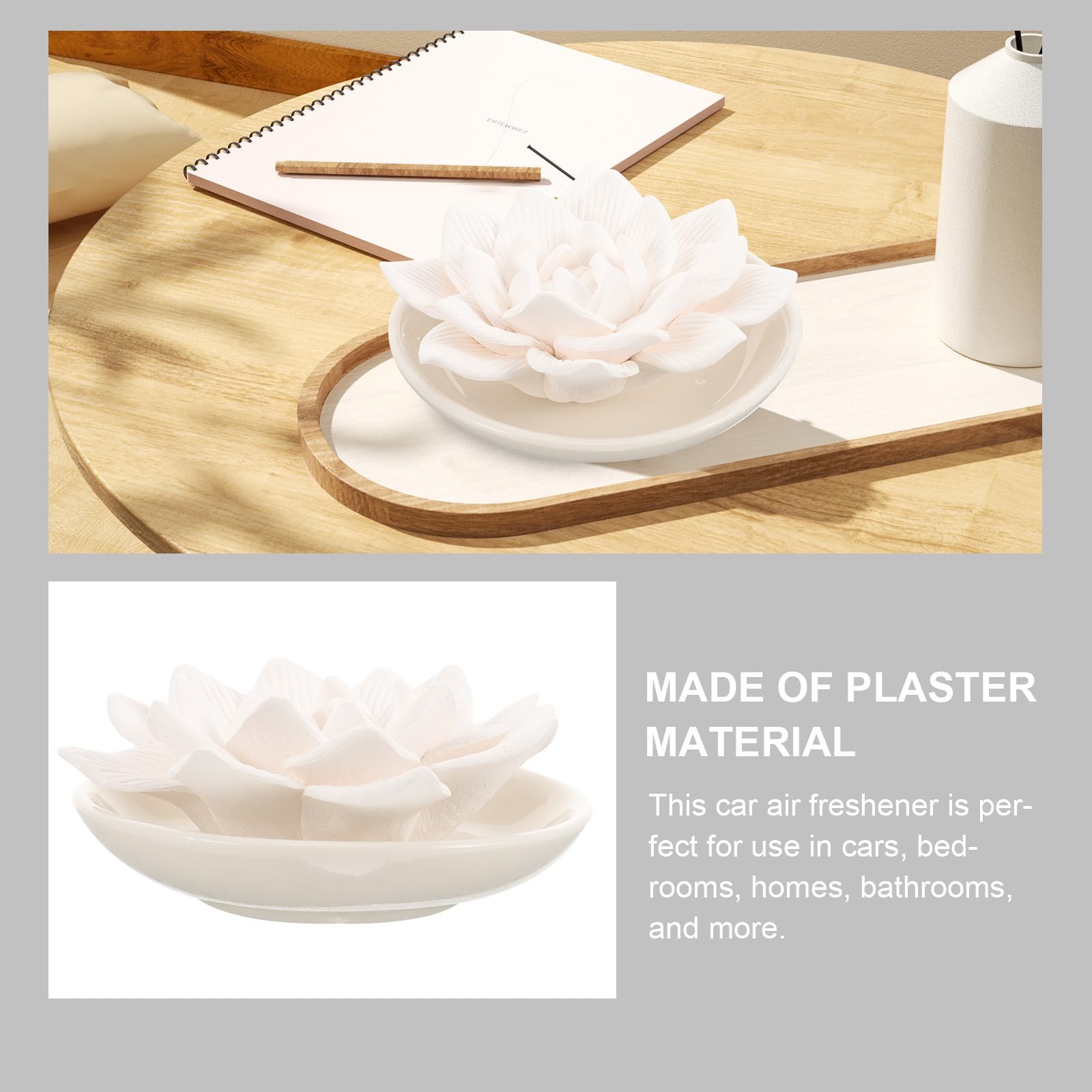 SEWACC difusora de aceites esenciales con diseño de flor, de yeso.