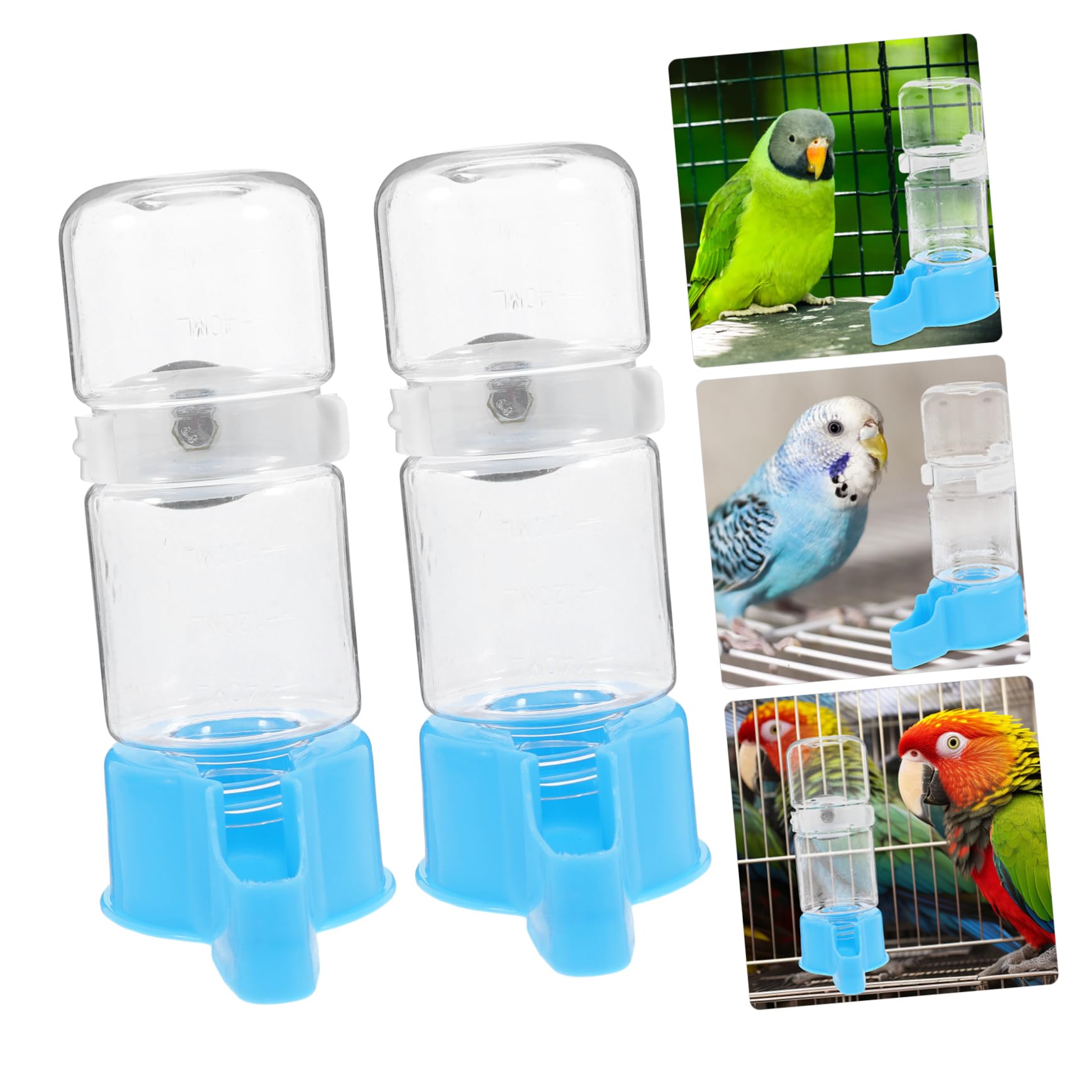 Hemobllo 5 Set Fontana Per Bere Per Pappagalli Ciotola Per L'Acqua Del Cane Gazebo Mangiatoia Per Uccelli Trasparente Distributore D'Acqua Per Gabbia Distributore 2 pezzi*5