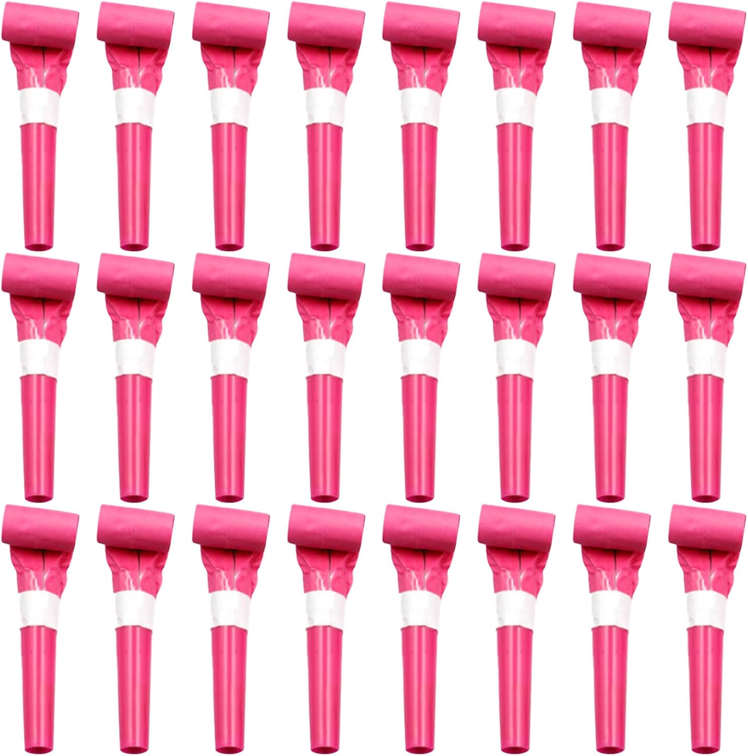 24 Pcs Red Party Blowers for Kids Funny Blower Noise Makers Blowouts Horns Whistles Perfect for Birthday Parties New Years Sporting Events Party Supplies (Red)