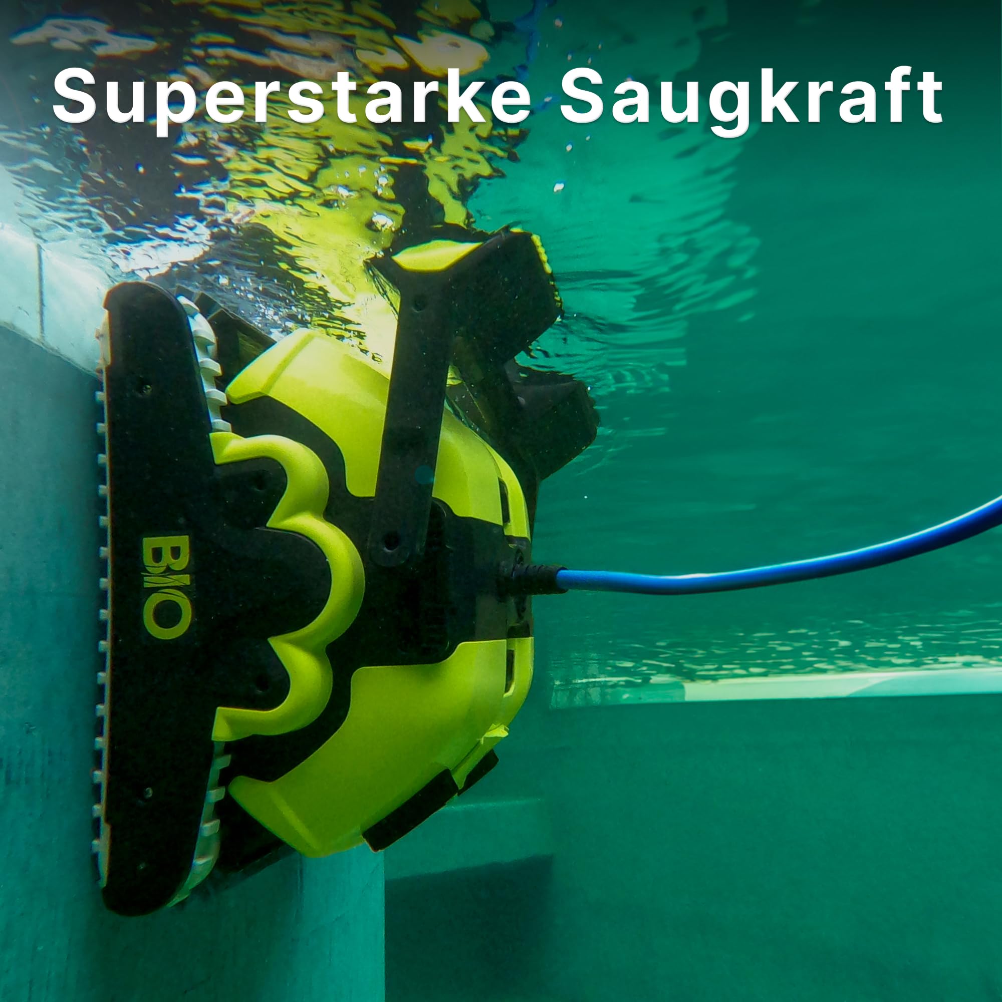 Dolphin Bio Suction Automatischer Poolreiniger Poolroboter mit Kabel - Boden, Wasserlinie und Wandreinigung, Eingelassene Pools bis zu 15 m, Wasserpflege