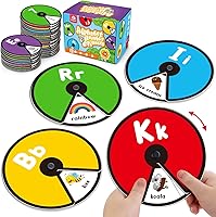 Vista 1 de Coogam Tarjeta giratoria interactiva del alfabeto para niños pequeños, juego de aprendizaje de números de letras ABC, patrón de colores, palabras