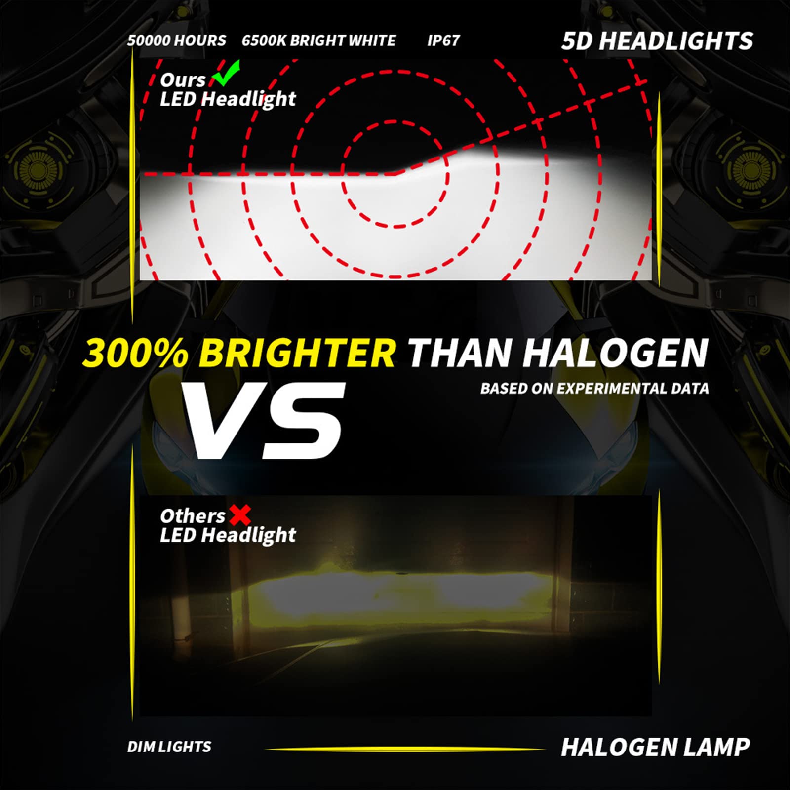Bombillas LED Para Faros Delanteros, 72 CSP 6 Lados 3D 360 H7 Bombillas LED Para Faros Delanteros De Automóviles 22000LM H11 H8 H9 H1 9005 HB4 9006 110W Luces Antiniebla Automáticas Turbo Headlamp,H7