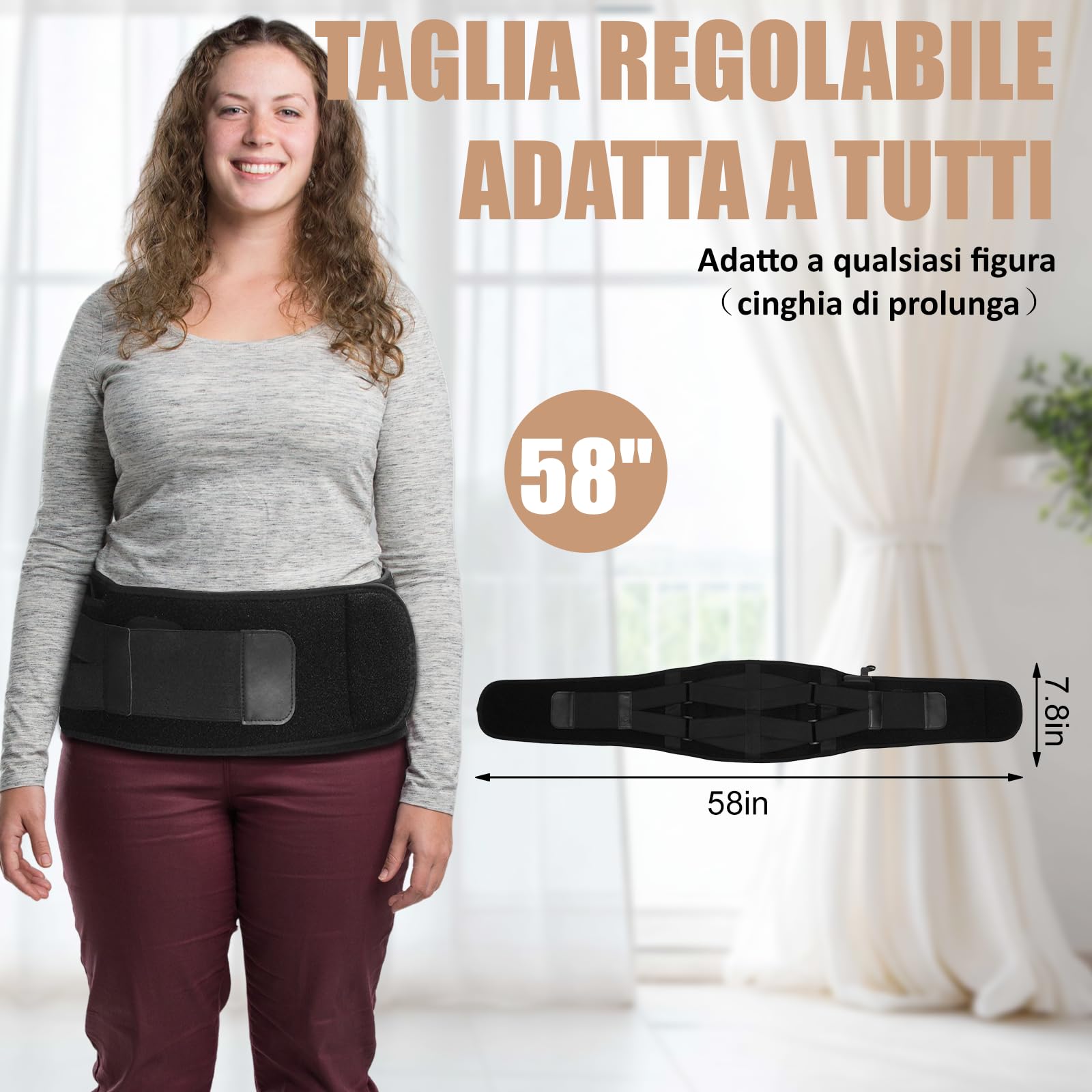 Ceinture chauffante de massage contre les maux de dos avec batterie de 10 000 mAh, sangle de 150 cm, sangle réglable, ceinture chauffante électrique avec 3 modes, 3 intensités, avec minuterie