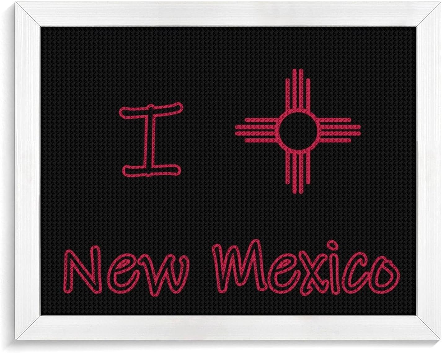 I Zia Sun New Mexico Printed Diamond 5D Painting Kit 16x20in DIY Full Drill Craft with Tools for Home Wall Decor Gift White Wood 50 * 40cm