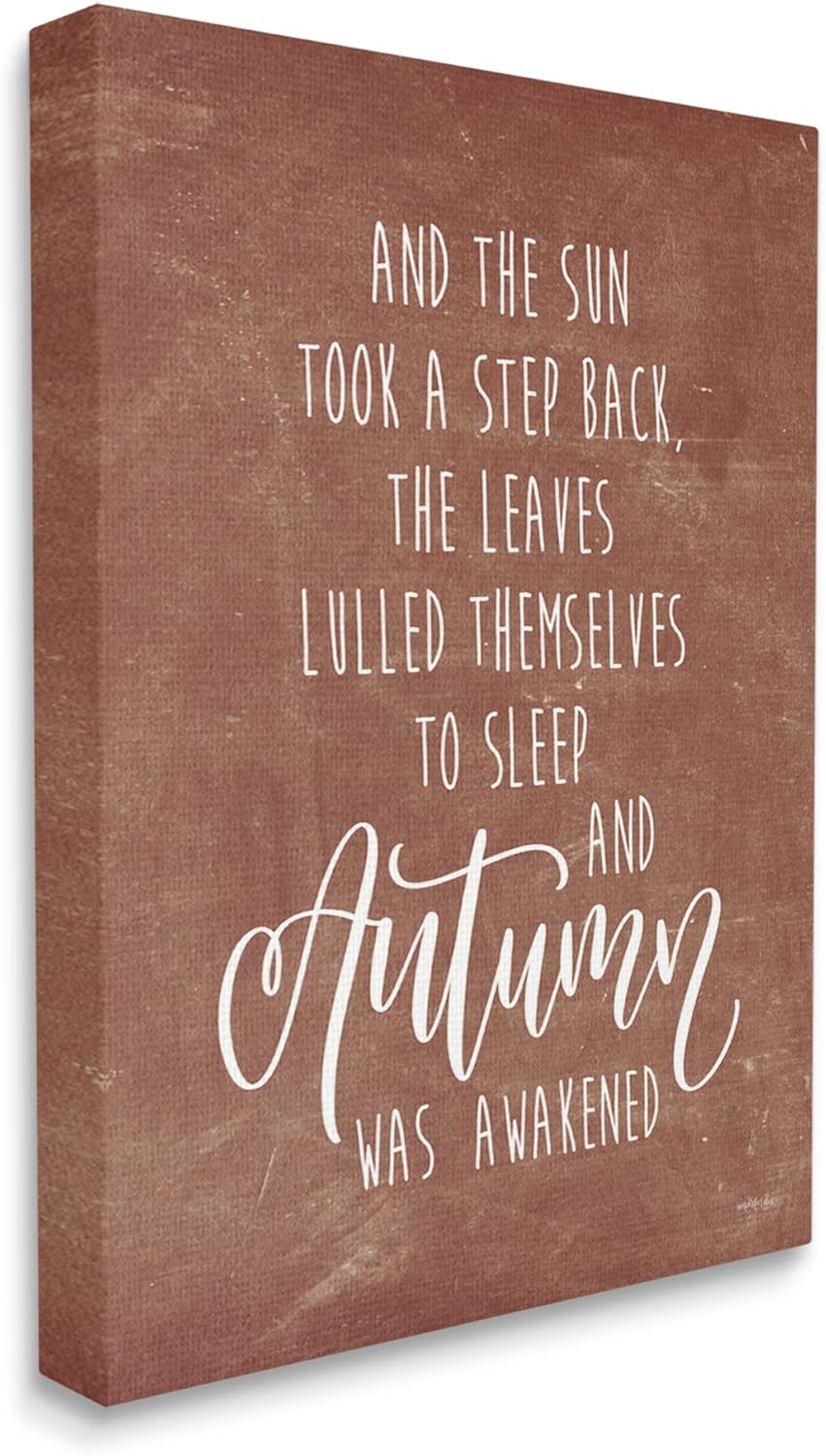 Stupell Industries Idyllic Autumn Calligraphy Phrase Brown Rustic Background,Design by Imperfect Dust