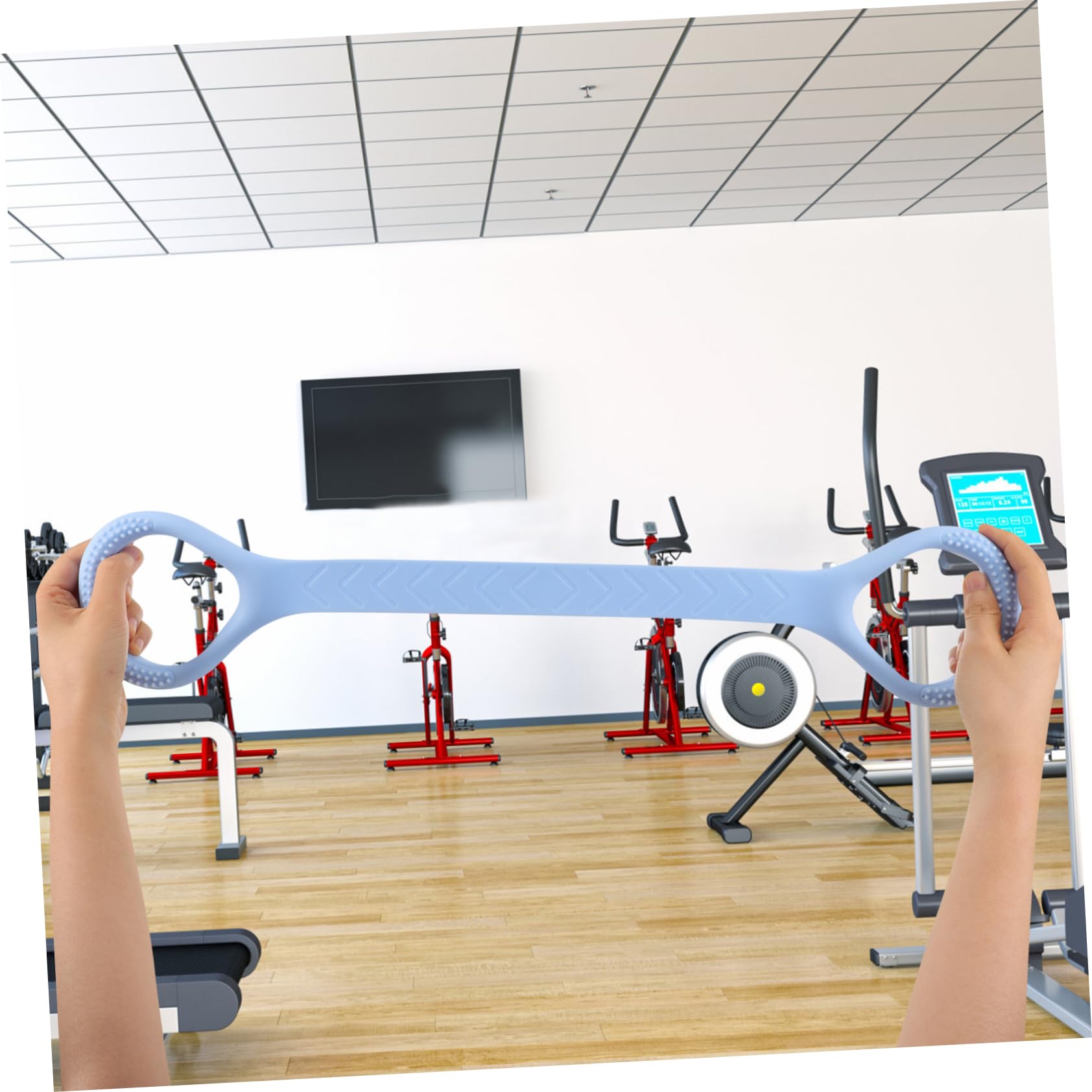Toyvian Banda elastica di tensione fascia per esercizi bande di resistenza con manici bande di allenamento banda elastica di resistenza al fitness Gel di silice Sky-Blue
