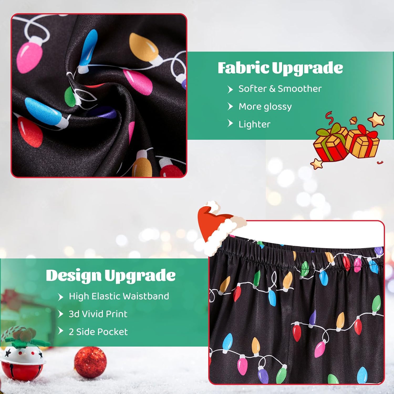 TUONROAD Girl's Christmas Pajamas Set & Casual Lapel 2pcs Button Sleepwear Size 7-14 - Image 5