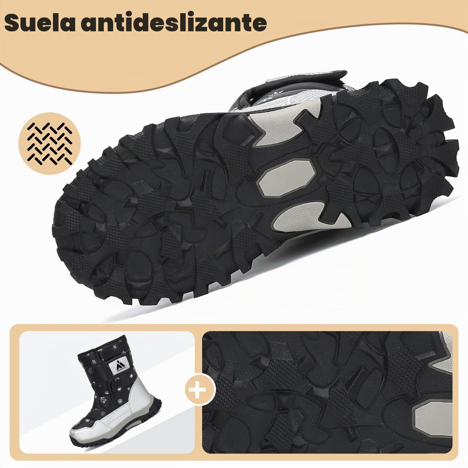 Mishansha Botas de Nieve Niña Niño Zapatos Calientes | Botas Unisex-niños Invierno，Cómodo con Forro，Impermeables，Antideslizante，para Actividades Como Camping，Esquí，Excursiones