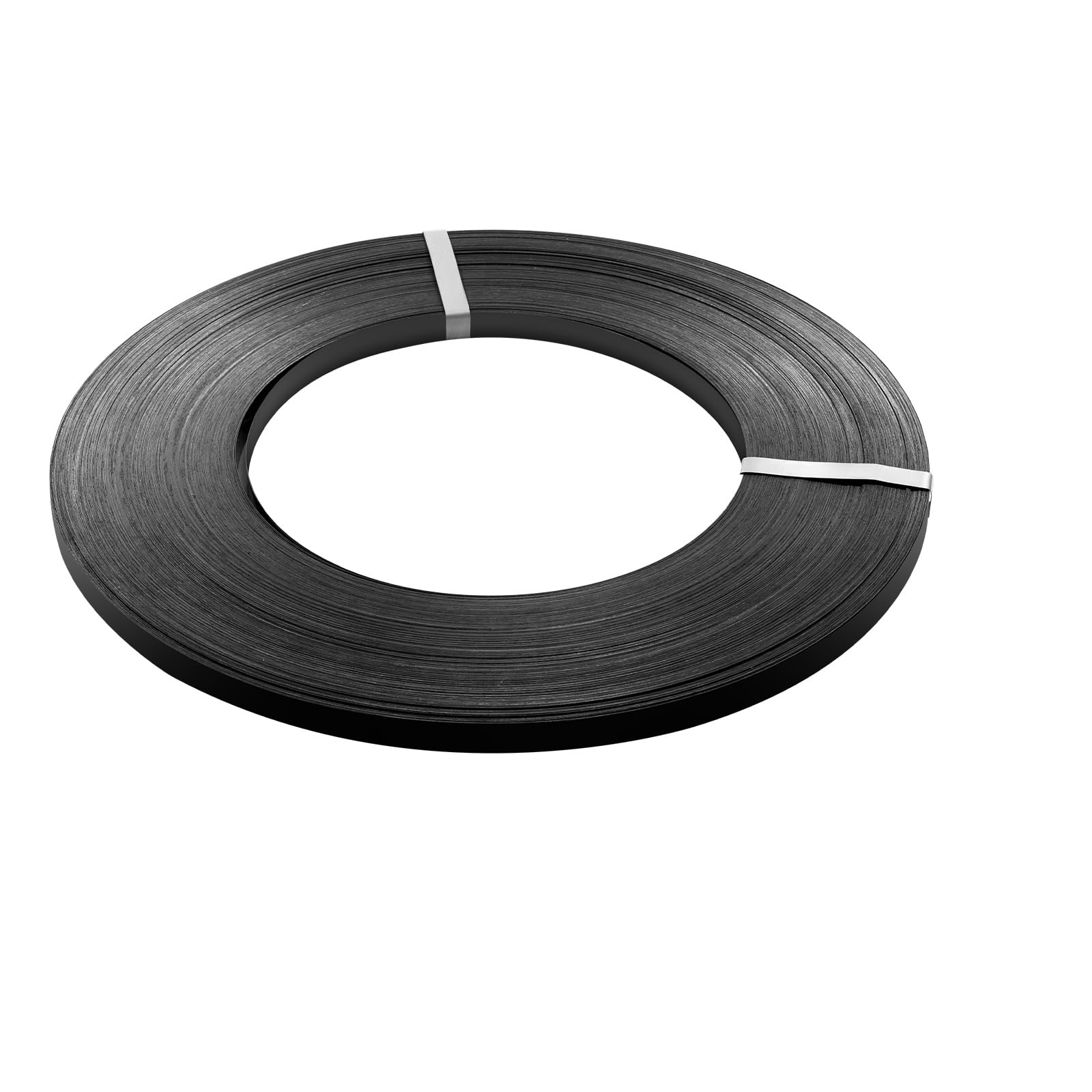 VEVOR Rouleau de cerclage en Acier d'emballage, 19 mm x 0,55 mm x 91 m, Bobine de cerclage Robuste, résistance à la Rupture de 770 kg, Sangles métalliques d'emballage pour palettes et Pierres, Noir