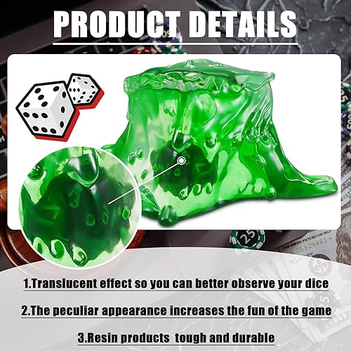 Miniatura 3 de Deekin Juego de dados de resina para dados en forma de cárcel, 7 dados para juegos de rol con contenedor de dados, juego de dados poliédricos