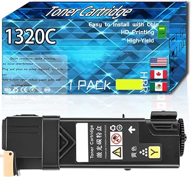 Compatible for Dell 1320C Replacement Toner Cartridge Used with 1320c Printers, High Production Multiple Options 1 Pack Yellow