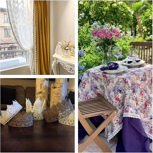 Miniatura 5 de Cinta de encaje de Venecia de 4.6 yardas para coser ropa, decoración de fiesta en casa