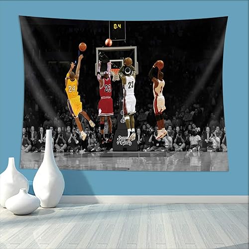 Miniatura 3 de SENROCK Tapiz de baloncesto, póster deportivo, banderas de jugador de leyendas de baloncesto para habitación, arte decorativo para colgar en la