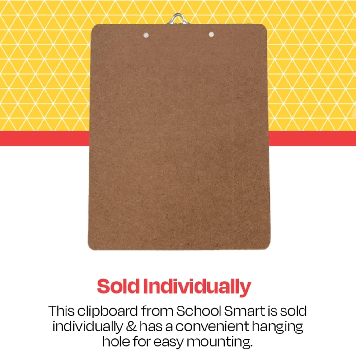 School Smart Hardwood Clipboard - Letter Size Bright Nickel 9 X 12-1/2 in