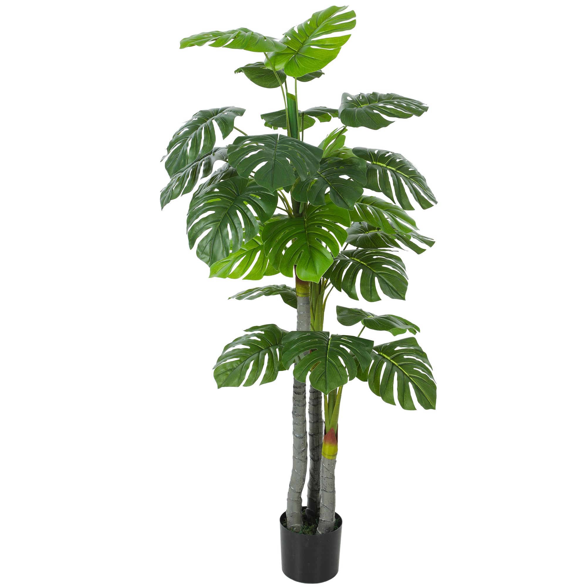 HOMCOM Arbre Artificiel Monstera H.1,5 m, Tronc et Branches en Lichen | Feuilles de Tortue, Grand Réalisme, Pot Inclus