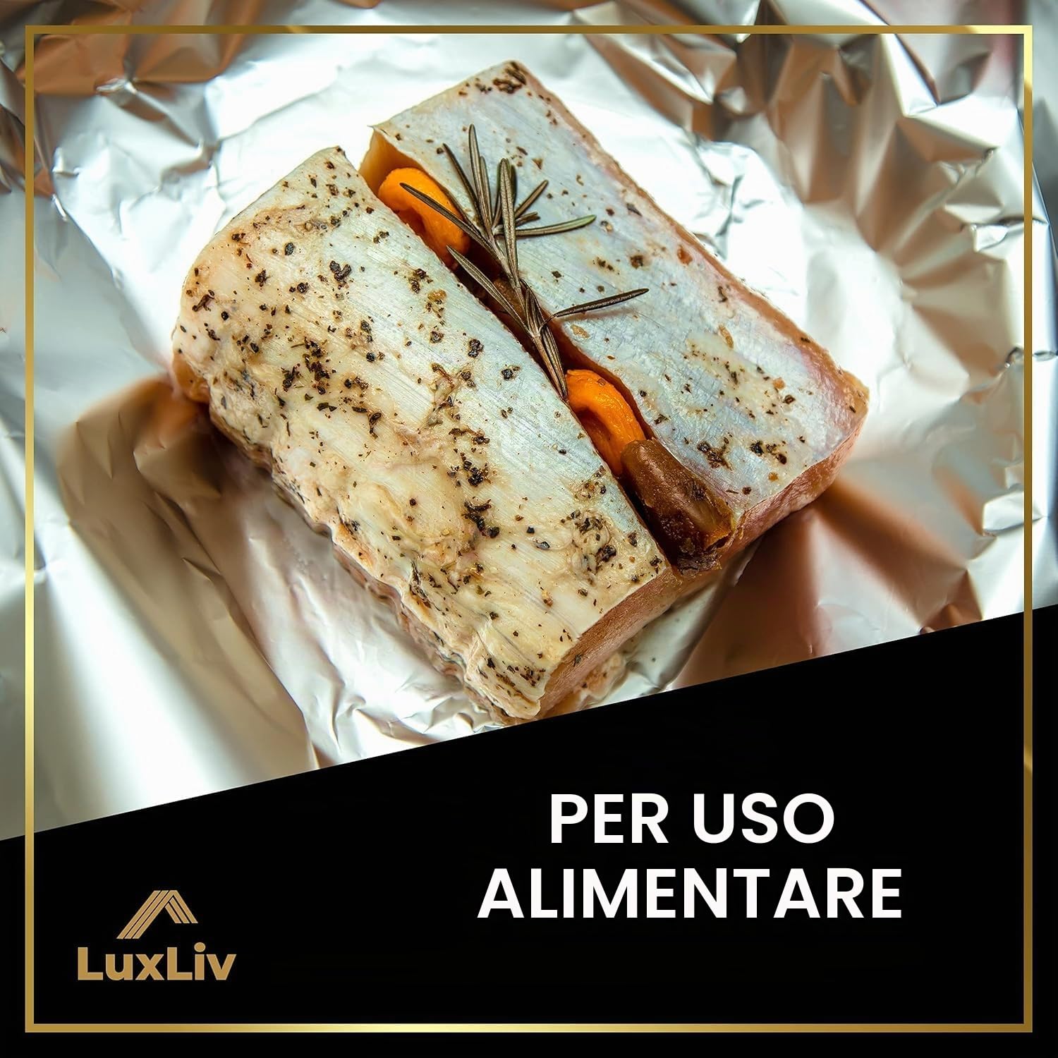 2 x Luxliv ® Extra Thick Heavy Duty 20 Micron foglio di alluminio da cucina - 322 sq ft, 164328 ft di lunghezza, 11,8” di larghezza, Premium foglio di latta pesante per uso intenso e versatile.