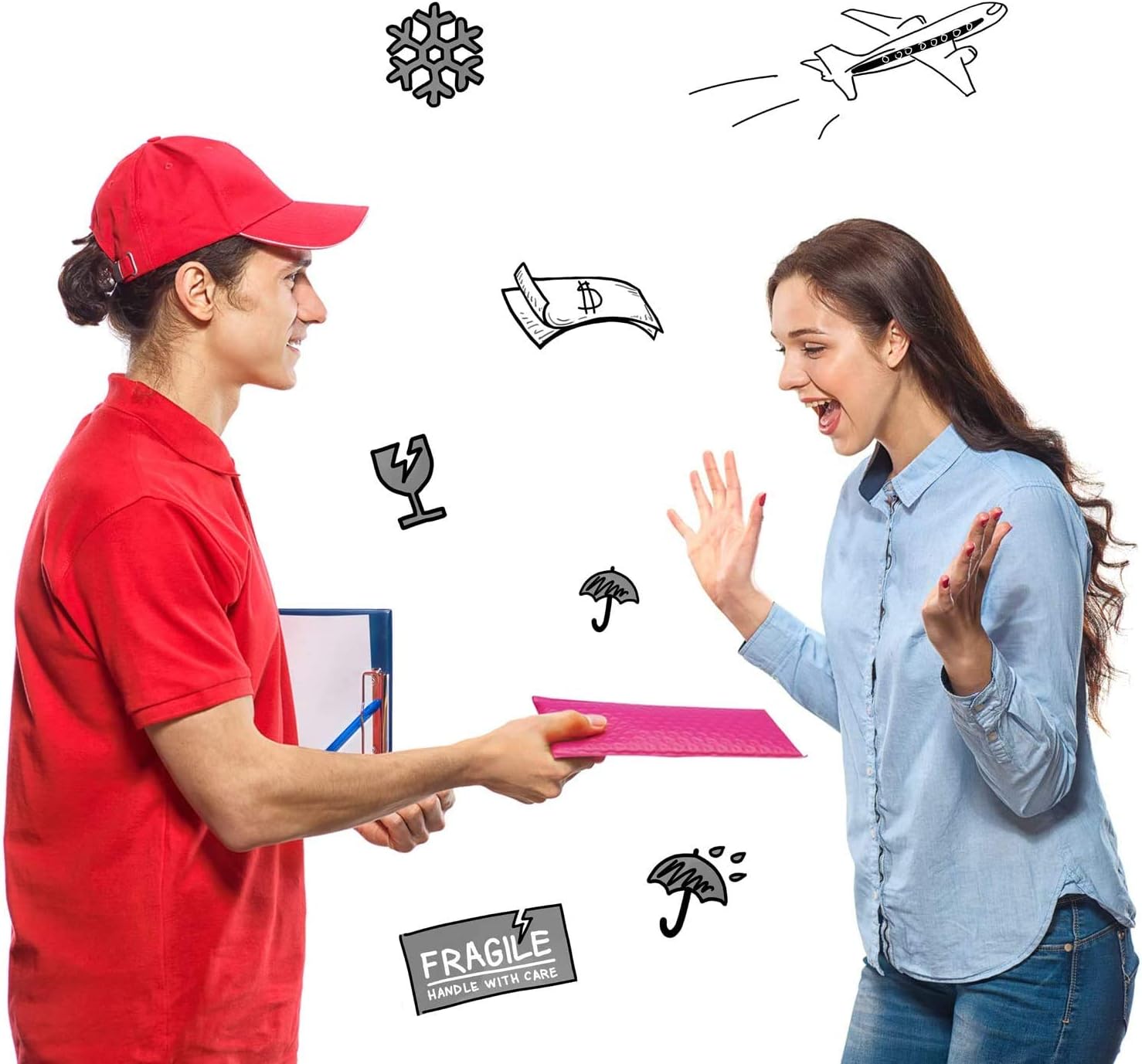 Metronic Hot Pink Bubble Mailers 25 Pack, 6x10 Bubble Poly Mailers, Self-Seal Shipping Bags, Padded Envelopes, Bubble Polymailers for Shipping, Mailing, Packaging for Small Business, Bulk #0 : Office Products