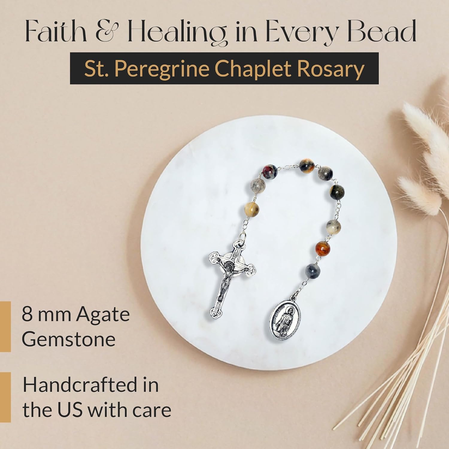 Rosaries St. Peregrine Chaplet Made with Gemstone, Central European Crystal or Wood (Patron Saint of Cancer Patients) - Image 6