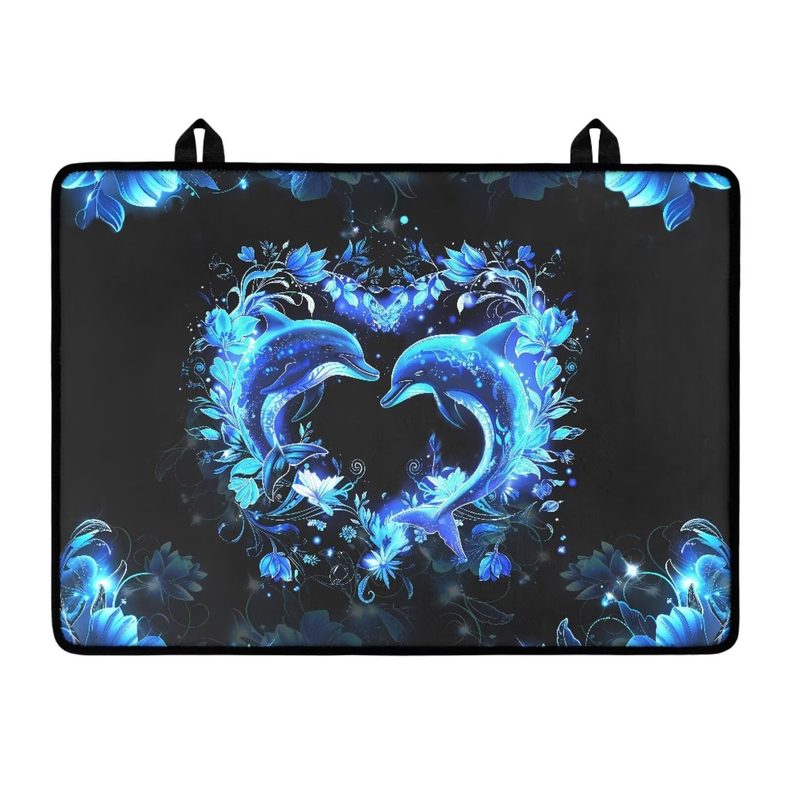 Dolphin Heart Stove Cover 30"x21" Heat Resistant Multi-Functional Counter Protector Non-slip Waterproof Mat for Glass Stovetop Protector Easy to Clean