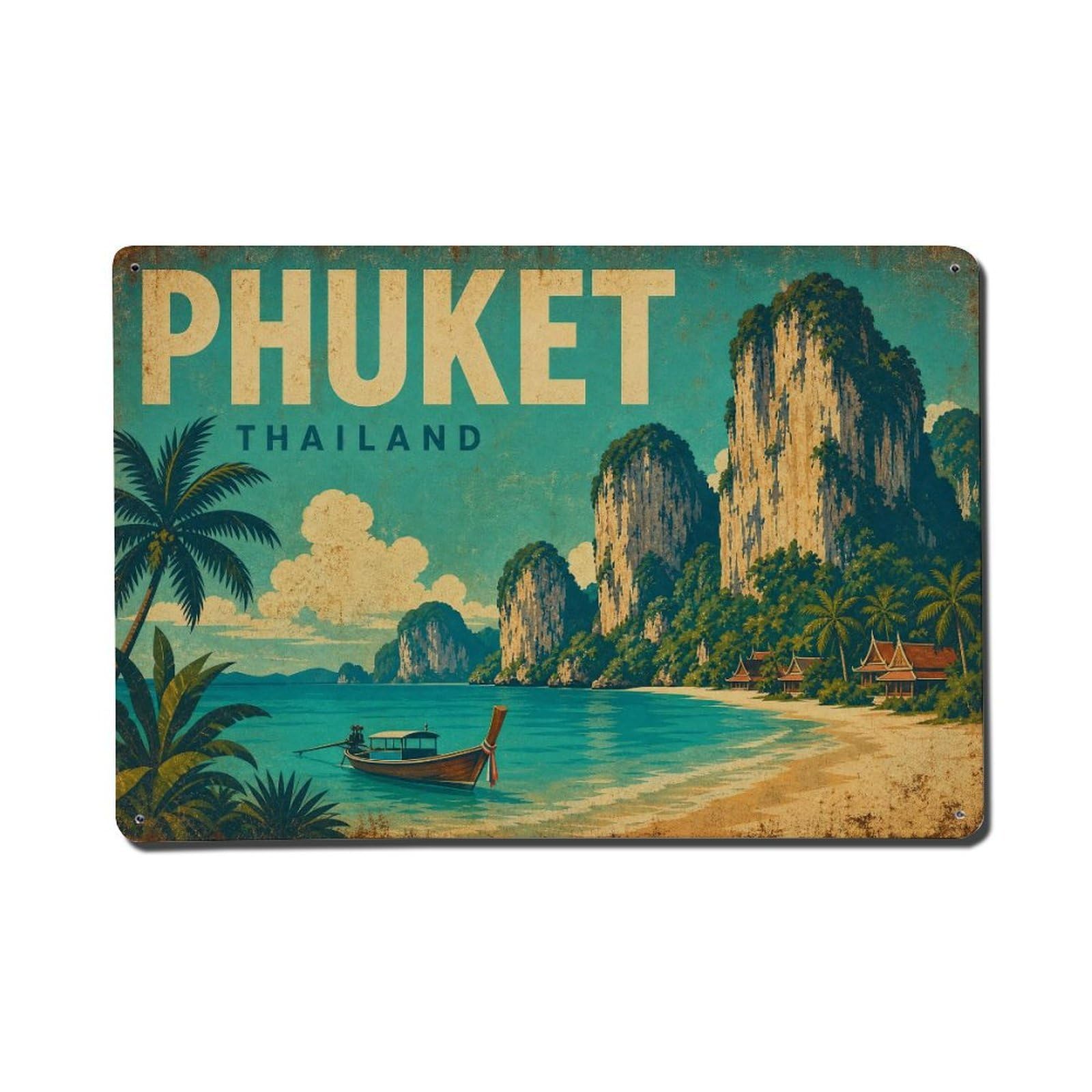 Metal Tin Sign Retro Travel Thailand Phuket