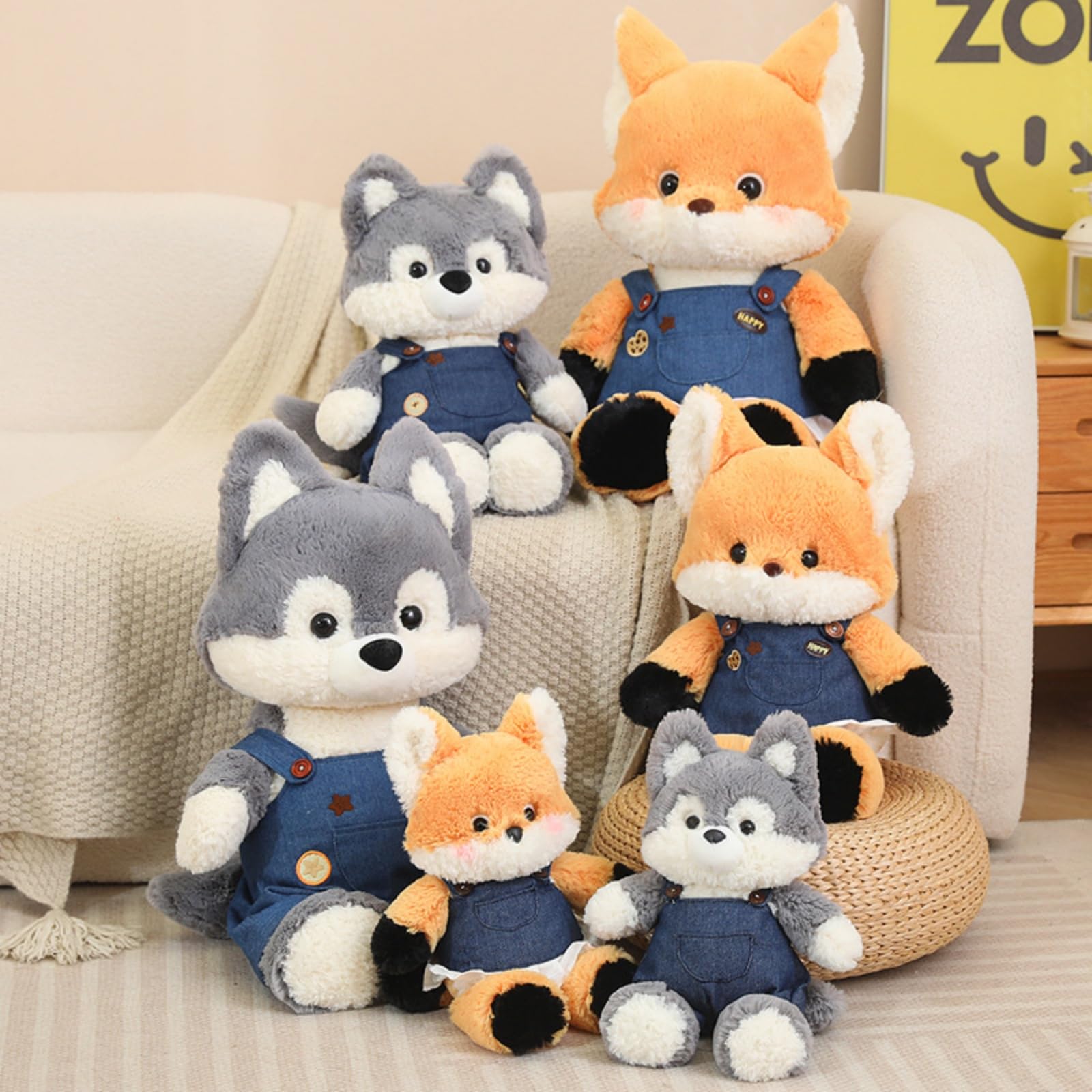 Kuscheltier Fuchs, Fuchs Wolf Plüschtier Stofftier Spielzeug, Weiche Niedliche Kuscheltier Fuchs, Fuchs Wolf Plüsch Spielzeug, Geschenk für Kinder Jungen und Mädchen (65cm,Orange)